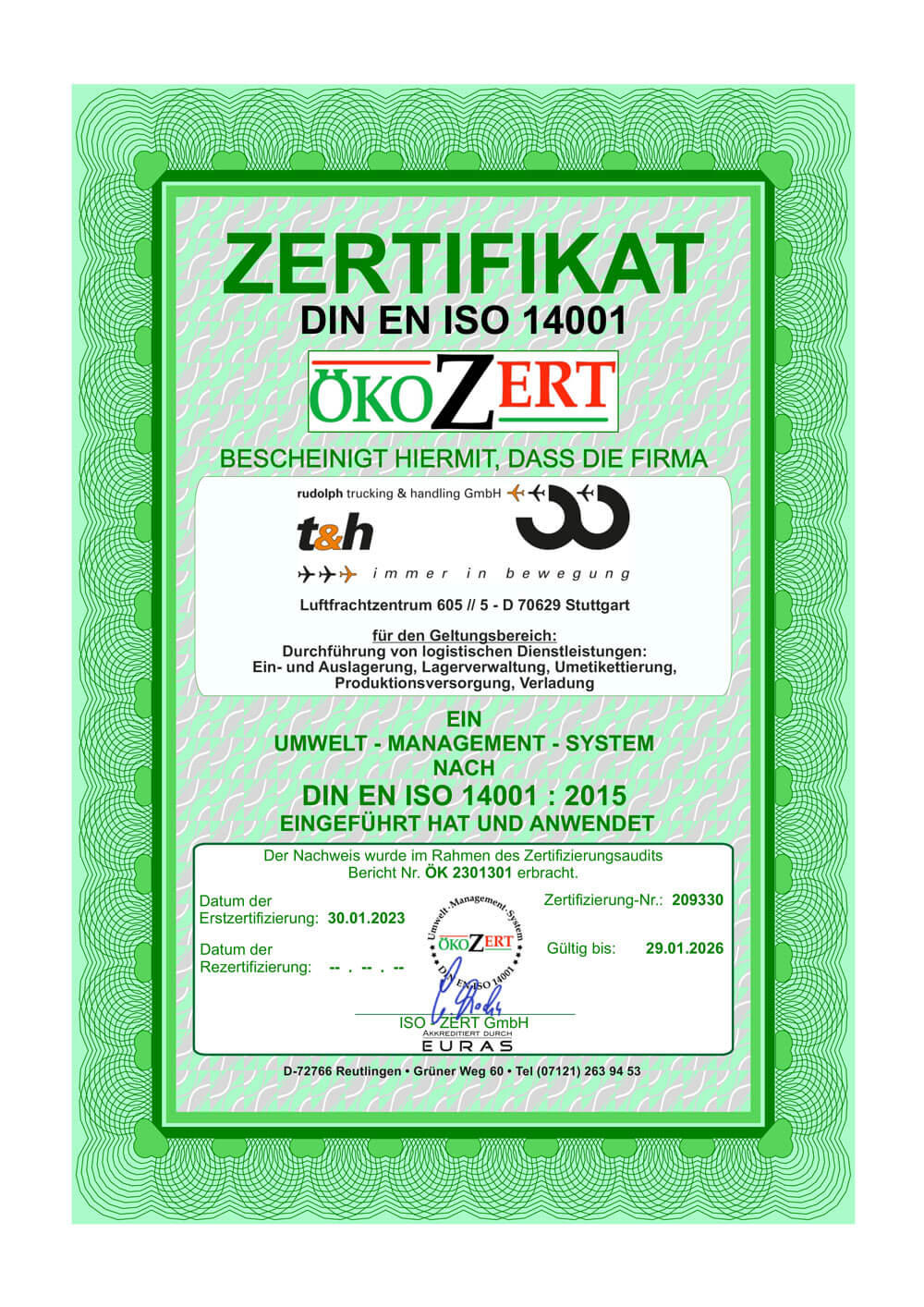 ISO 14001 Zertifizierung